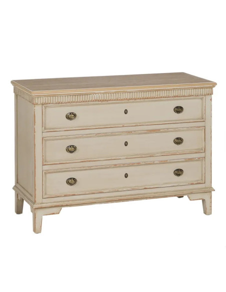 Commode 3 tiroirs couleur crème