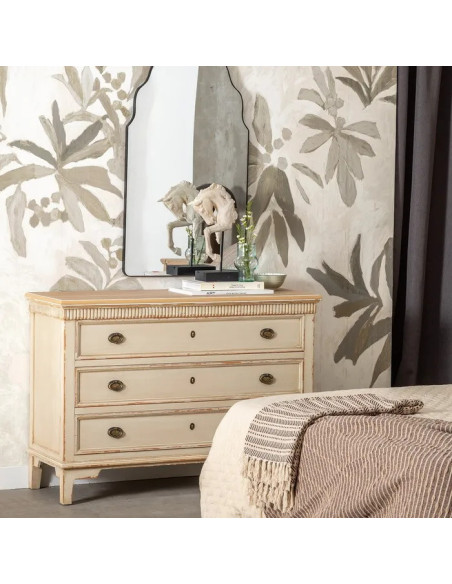 Commode 3 tiroirs couleur crème