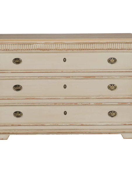 Commode 3 tiroirs couleur crème