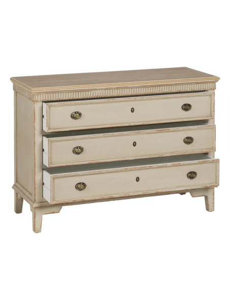 Commode 3 tiroirs couleur crème