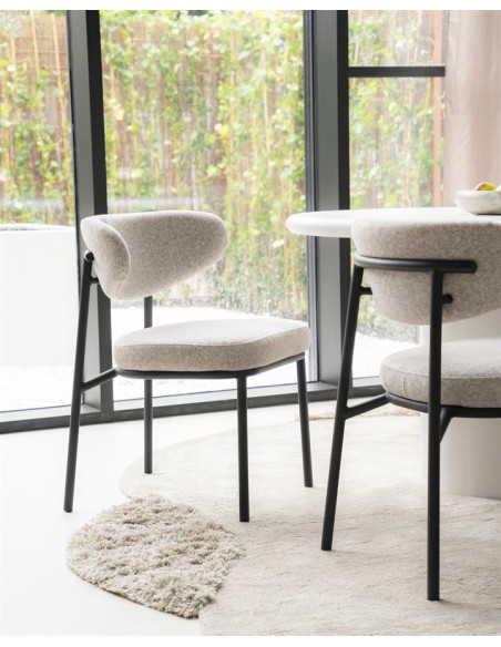 Chaise Design en tissu et métal Jari