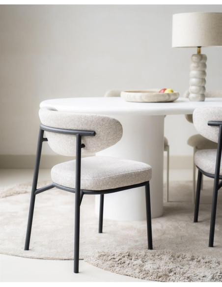 Chaise Design en tissu et métal Jari
