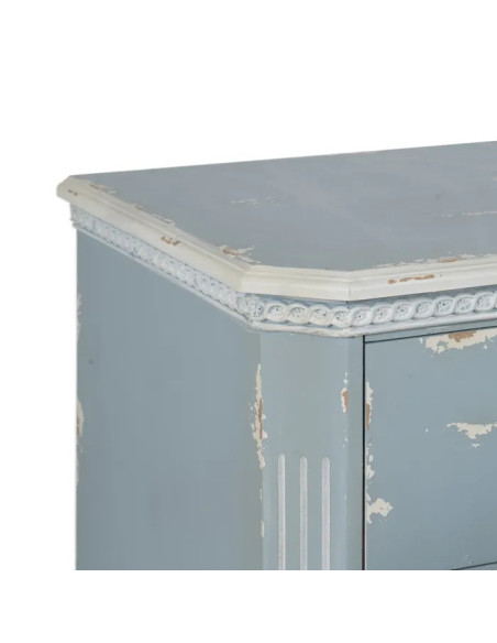 Commode 3 tiroirs grise bleutée