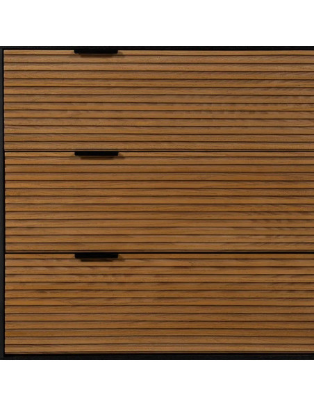 Commode 3 tiroirs en bois et métal