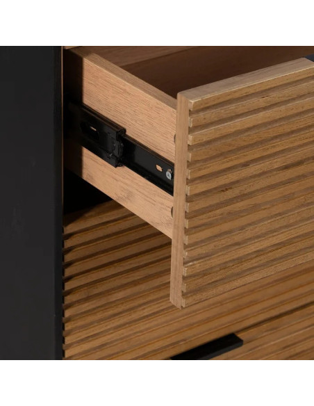 Commode 3 tiroirs en bois et métal