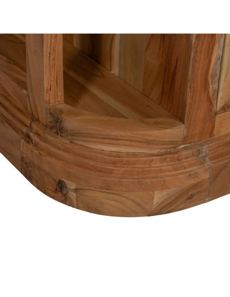 Îlot de cuisine en bois et marbre avec tiroirs