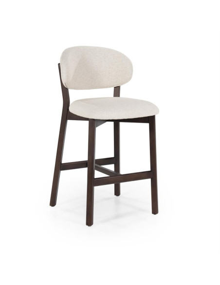 Chaise de bar en bois de chêne et tissu