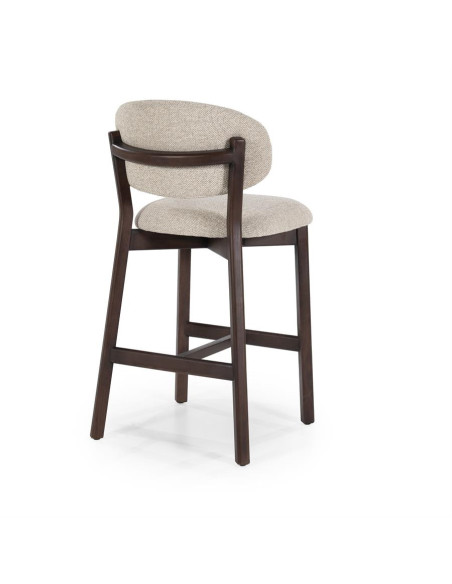 Chaise de bar en bois de chêne et tissu