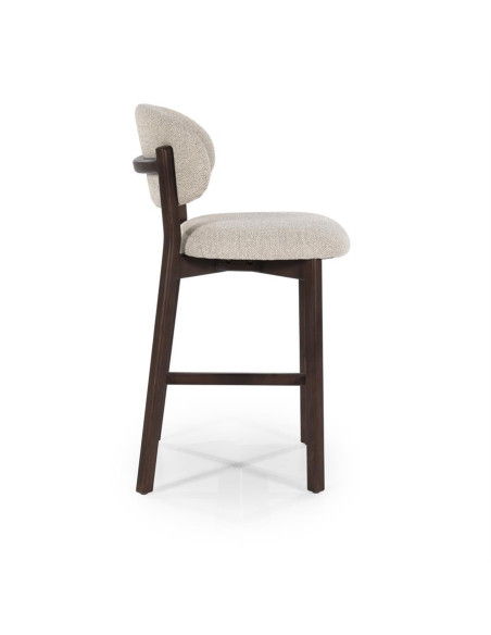 Chaise de bar en bois de chêne et tissu
