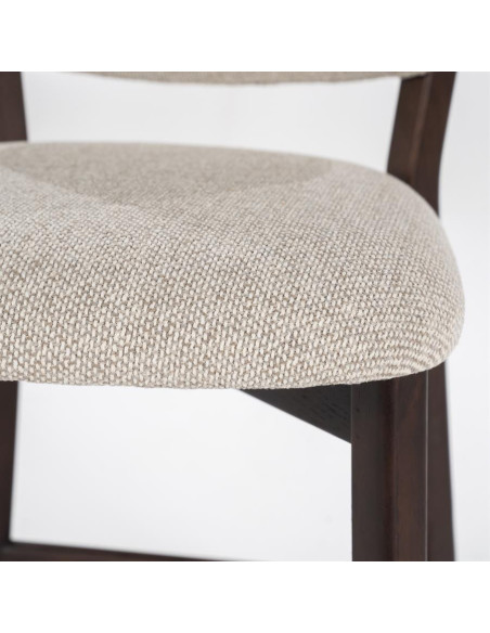 Chaise de bar en bois de chêne et tissu