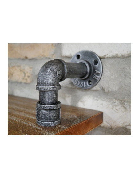 Etagère murale style indus en bois et métal