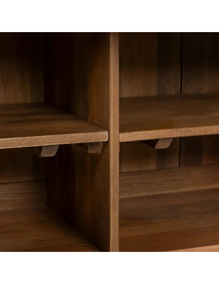 Grand bahut en acacia et plateau en marbre