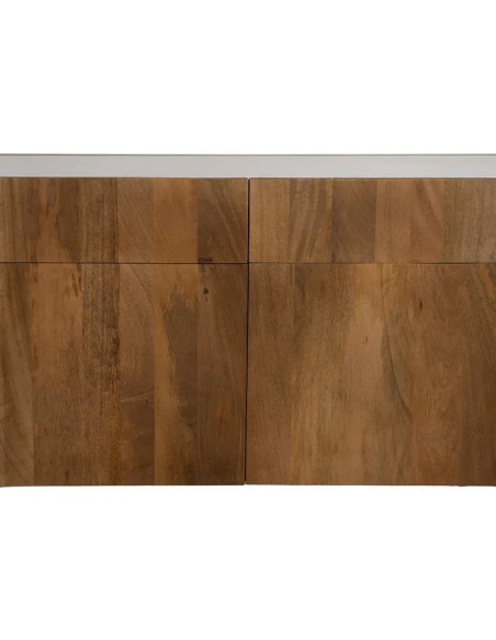 Grand bahut en acacia et plateau en marbre