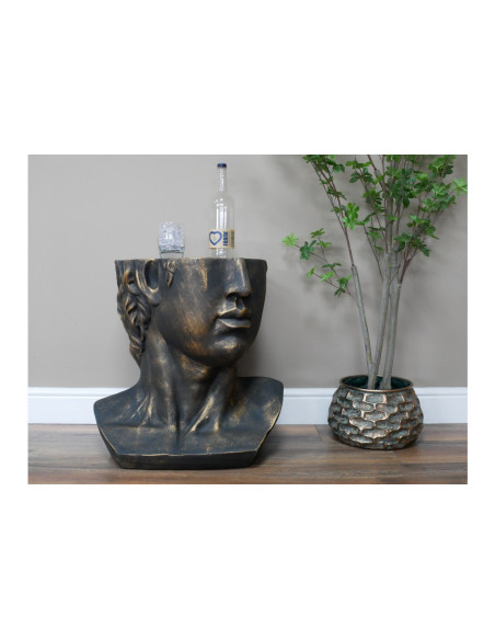 Table basse originale motif tête