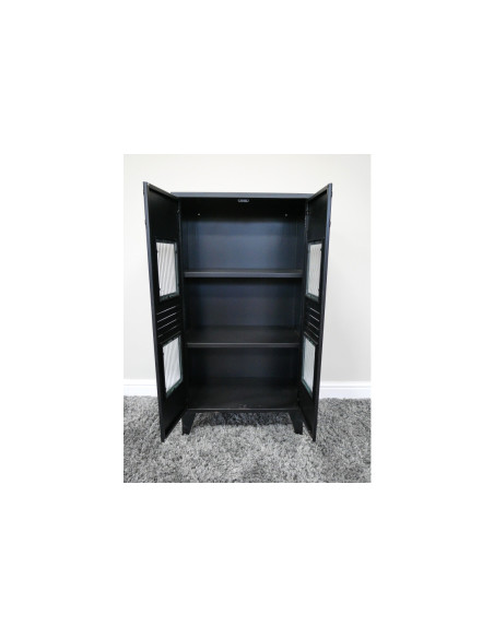 Armoire style indus deux portes noire