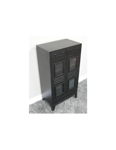 Armoire style indus deux portes noire
