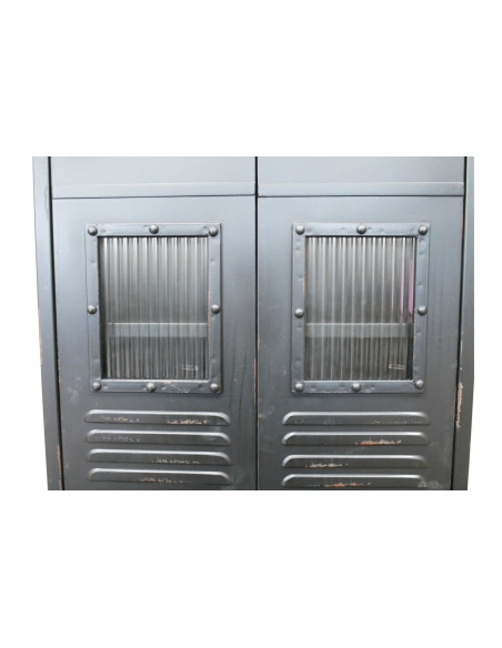 Armoire style indus deux portes noire