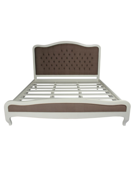 Lit en acajou canné ou en tissu