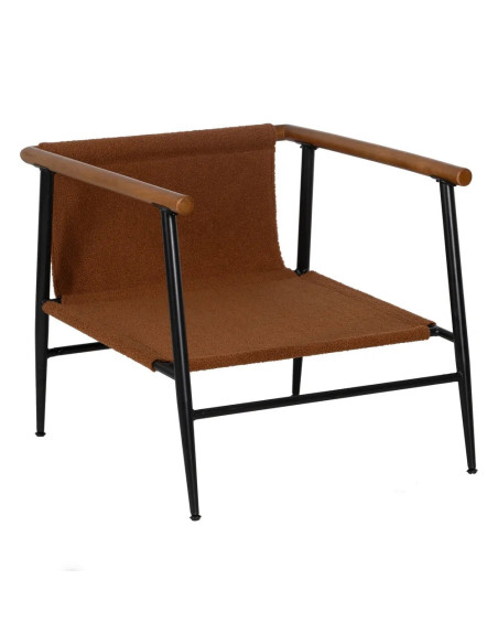 Fauteuil contemporain tissu moumoute avec coussins