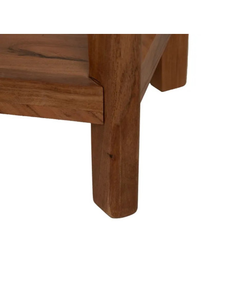 Console en acacia et plateau marbre Maori