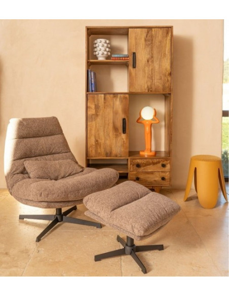 Fauteuil confortable pivotant en tissu