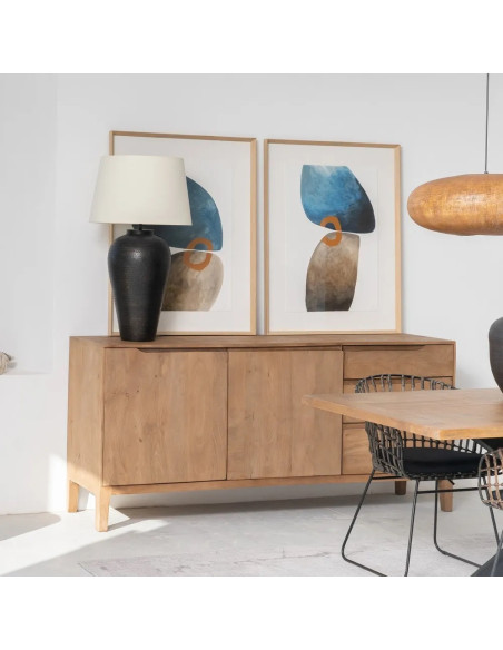 Buffet moderne en manguier Line