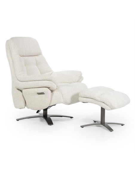 Fauteuil relax inclinable en tissu avec repose pied Salerno
