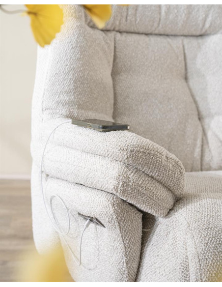 Fauteuil relax inclinable en tissu avec repose pied Salerno