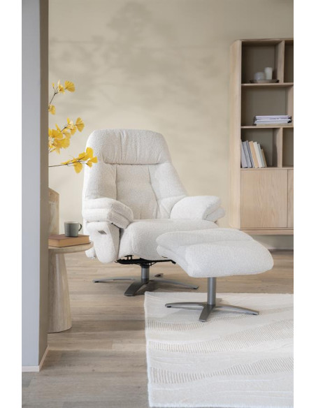Fauteuil relax inclinable en tissu avec repose pied Salerno