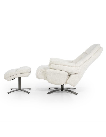 Fauteuil relax inclinable en tissu avec repose pied Salerno