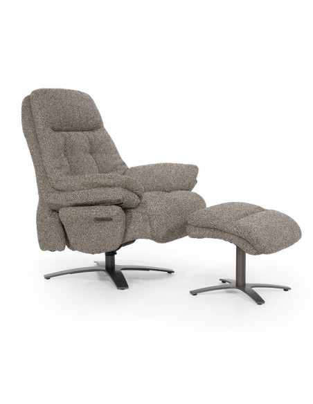 Fauteuil relax inclinable en tissu avec repose pied Salerno