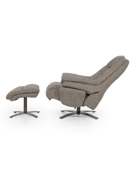 Fauteuil relax inclinable en tissu avec repose pied Salerno