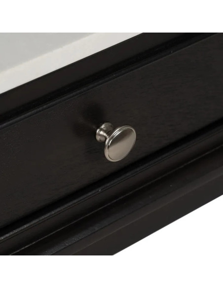 Console en bois avec plateau en marbre blanc