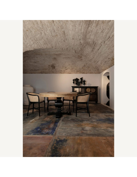 Table de repas ronde en manguier Kehrig