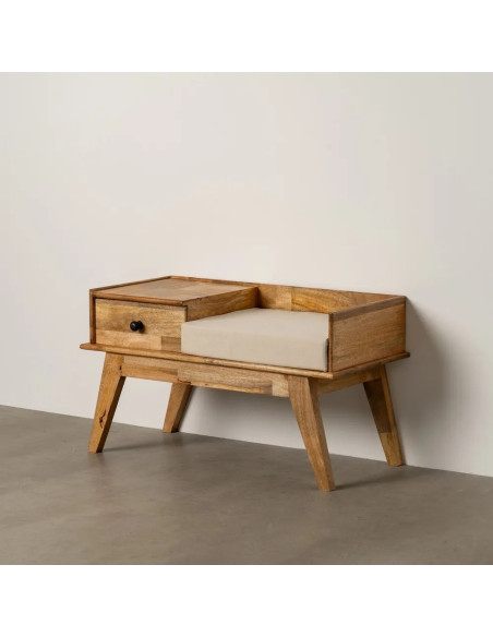 Banquette d'entrée avec coussin et tiroir