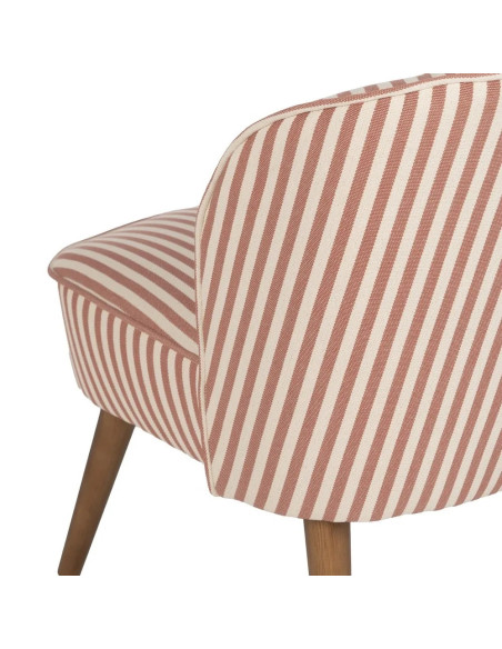 Fauteuil rétro en tissu rayé
