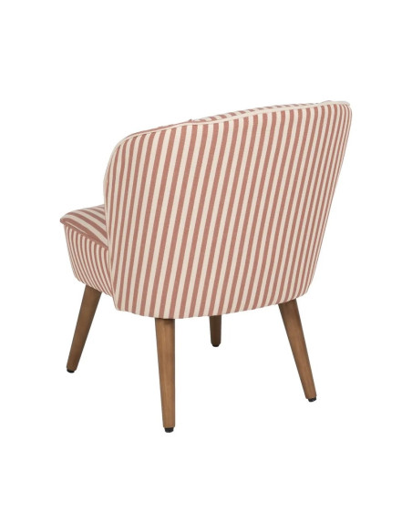 Fauteuil rétro en tissu rayé