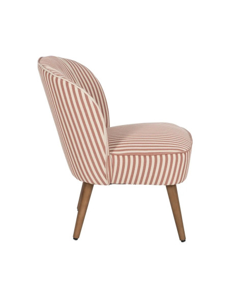 Fauteuil rétro en tissu rayé