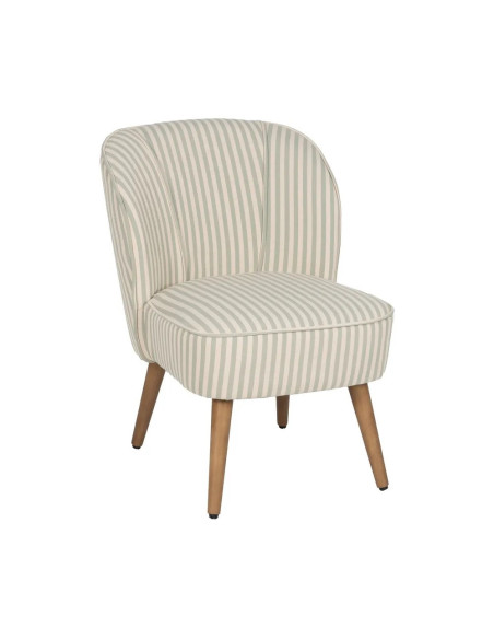 Fauteuil rétro en tissu rayé