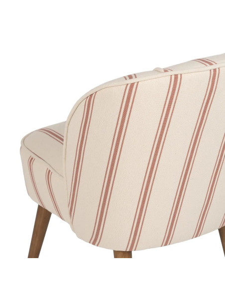 Fauteuil rétro en tissu rayé