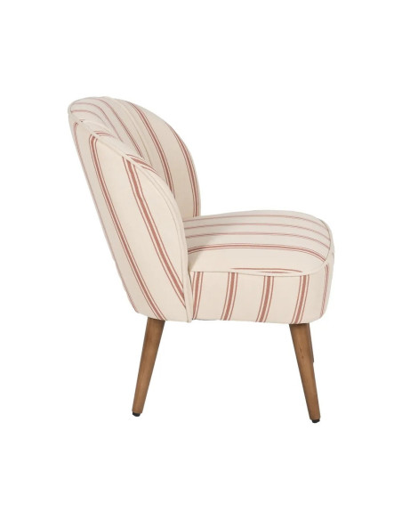 Fauteuil rétro en tissu rayé