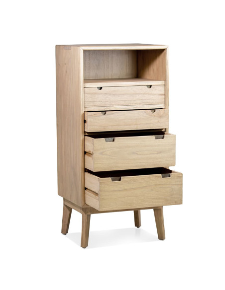 Commode haute en bois style scandinave