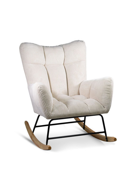 Rocking-chair en tissu velours côtelé
