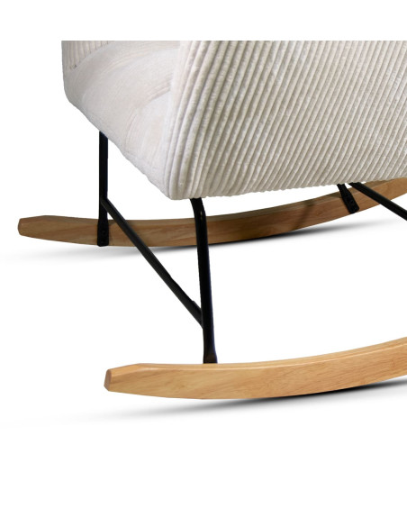 Rocking-chair en tissu velours côtelé