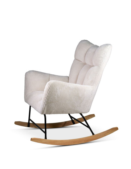 Rocking-chair en tissu velours côtelé
