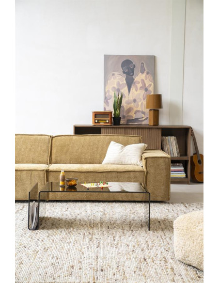 Table de salon en verre fumé Shadow porte-revues