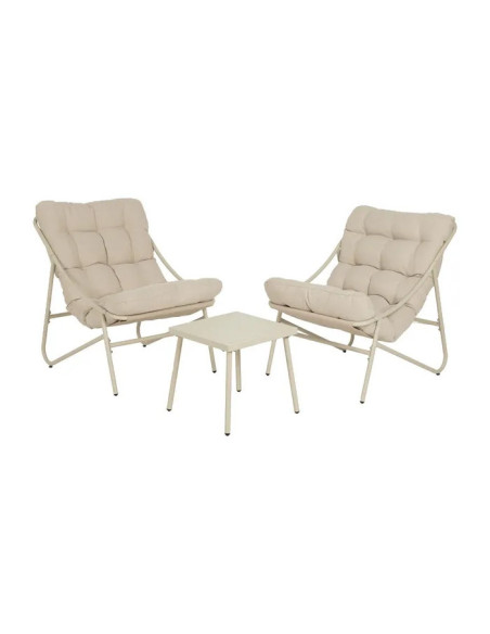 Ensemble de jardin deux chiliennes et une table beige