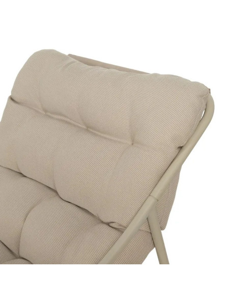 Ensemble de jardin deux chiliennes et une table beige