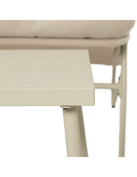 Ensemble de jardin deux chiliennes et une table beige