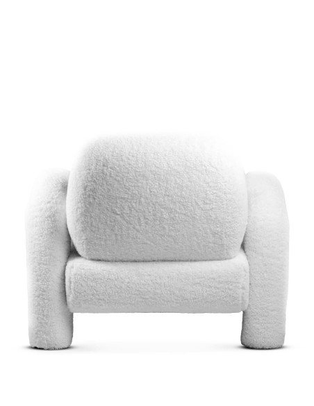 Fauteuil lounge Arche en tissu effet mouton Blanc